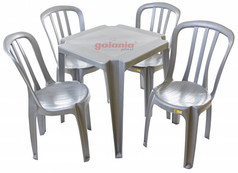 4 Jogos Mesa de Plástico Quadrada Branca Poltrona Plástica 4 cadeiras -  Extra Máquinas - Equipamentos Para Restaurantes, Lanchonete, Padaria e  Bares.